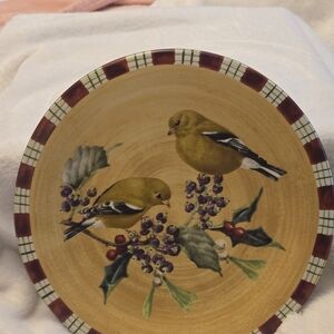 NWT Vintage Lenox Winter Greetings 9" Goldfinch Decorative Plate